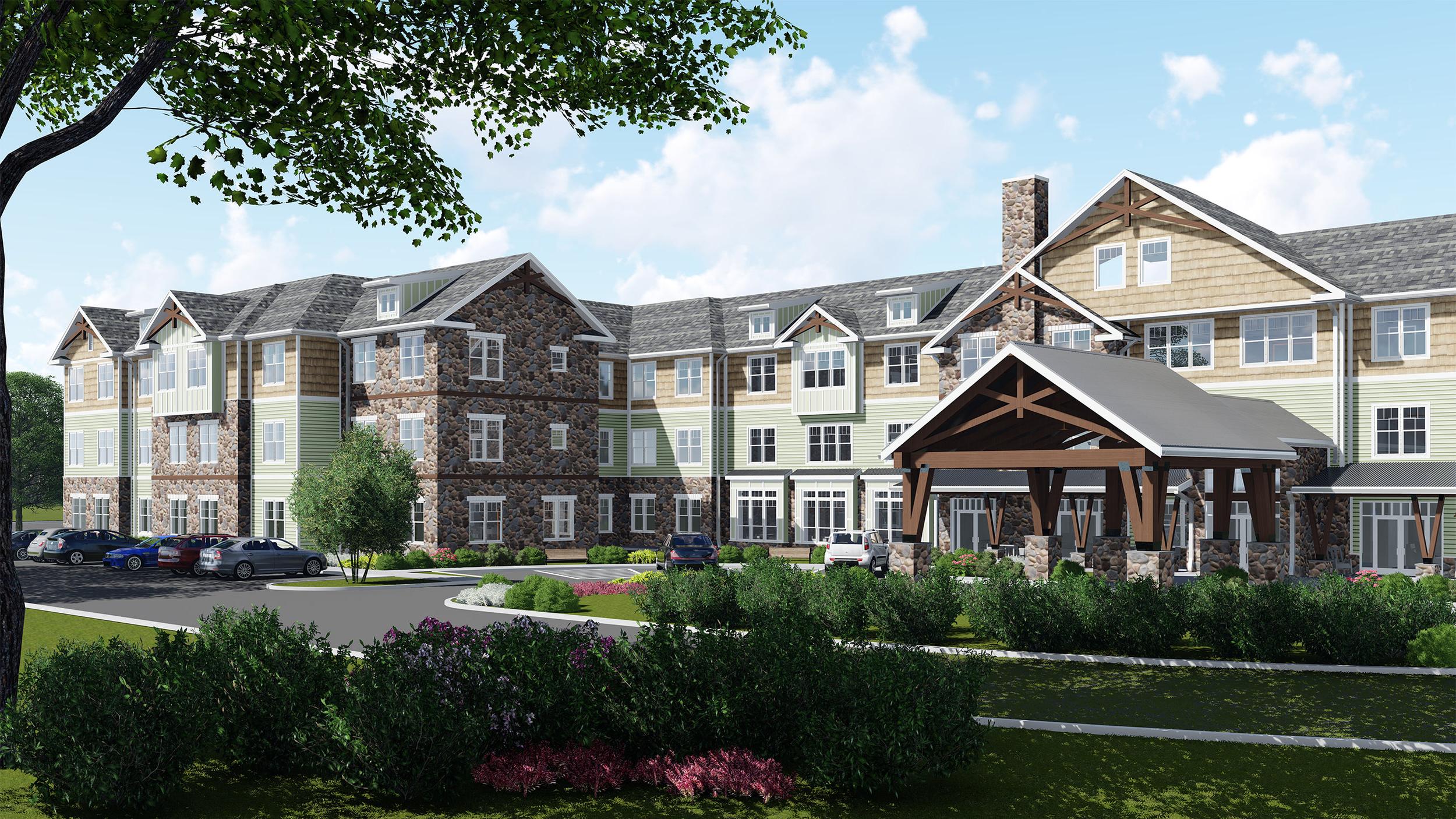  三月建筑项目Stonybrook Capitol senior Housing Greenburgh, NY, Rendering 